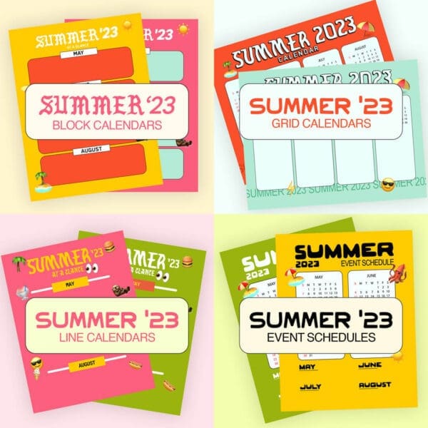 Summer Calendar Bundle - Downloadable Youth Ministry Resources
