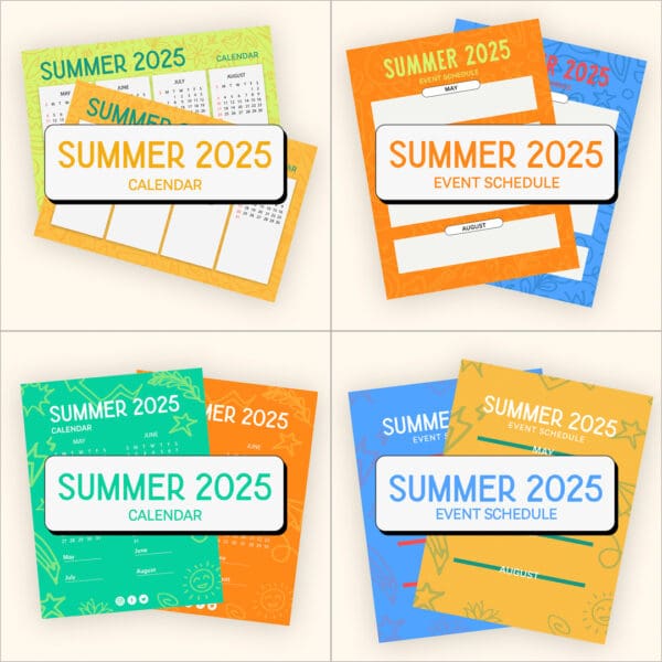 2025 Summer Calendar Bundle