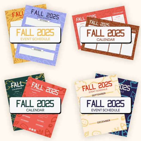 2025 Fall Calendar Bundle